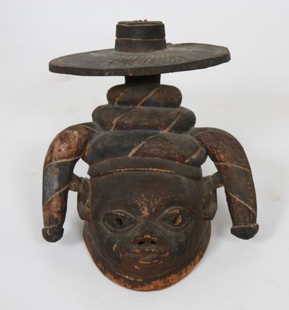 MASQUE CASQUE AFRICAIN GELEDE YORUBA 

En...