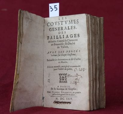 COUTUMES de SENLIS – CLERMONT – BEAUVOISIS...