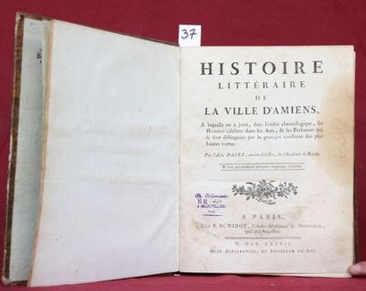 HISTOIRE de la VILLE d’AMIENS par l’Abbé...