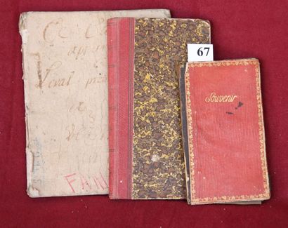 MANUSCRITS – LOT de 3 petits carnets manuscrits...