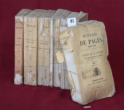 MANUSCRITS de PAGES, MARCHAND d’AMIENS. 1856....