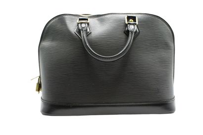 LOUIS VUITTON. Sac Alma en cuir épi noir,...