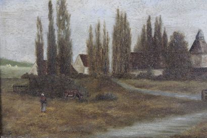 Alfred JOLY (XIXème)
Paysanne en campagne,...
