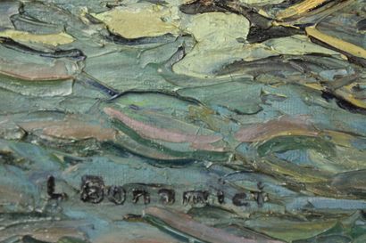 Louis BONAMICI (1878-1966), Navire, huile...