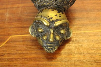 AFRICA. Meeting of two bronze pipes decorated...