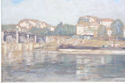 Henry GROSJEAN (1864-1948) 
Bord de rivière...