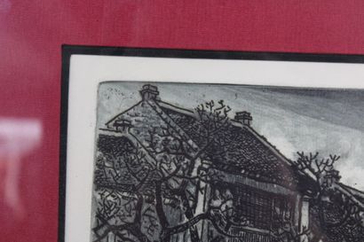 VIETNAM. Vue d'Hanoi, gravure. Titré, signé...