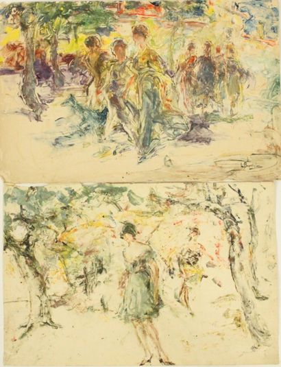 Luis BONNIN MARTIN (1873-1964)
Scène au jardin,...