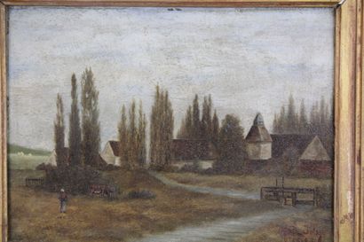 Alfred JOLY (XIXème)
Paysanne en campagne,...