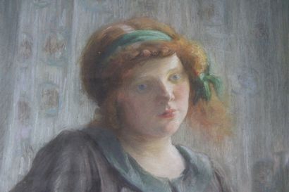 École française du XIXème siècle La couturière,...