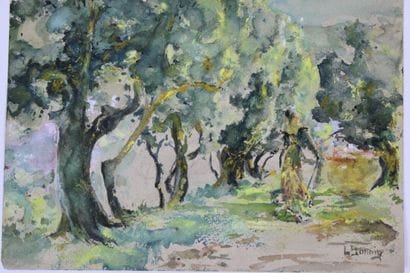Luis BONNIN MARTIN (1873-1964)
L'allée d'arbres,...