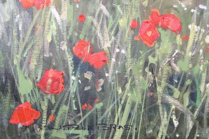 Jean-Pierre LEBRAS (1937-2017) 
Coquelicots,...