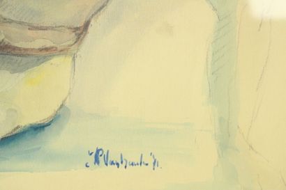 École du XXème siècle
Athlète, aquarelle...