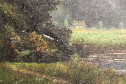 École française du XXe siècle.
Paysage, huile...
