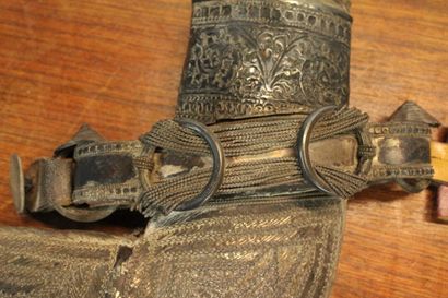 Yemeni Jambiya dagger. Curved and short iron...