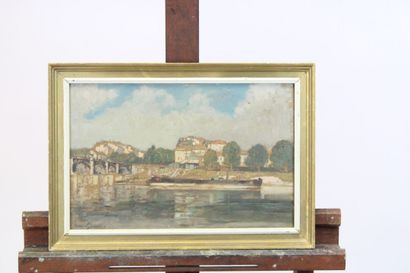 Henry GROSJEAN (1864-1948) 
Bord de rivière...