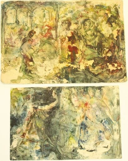 Luis BONNIN MARTIN (1873-1964) 
Scènes religieuses,...
