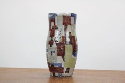 Jean DERVAL (1925-2010). 
Polychrome ceramic...