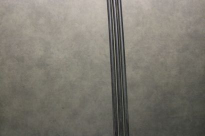 Design floor lamp in chromed steel with three...