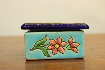 A. Massé Cover pot in porcelain with marbled...
