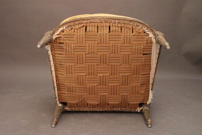 Large bergère de style Louis XVI en bois...