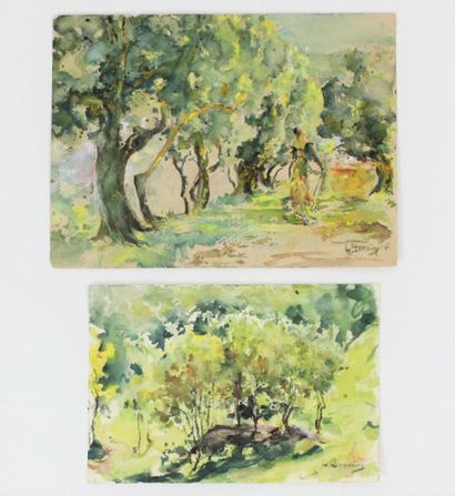 Luis BONNIN MARTIN (1873-1964)
L'allée d'arbres,...