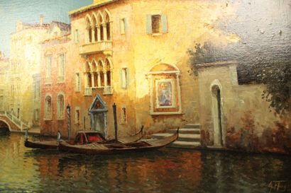 G. FARGUES 
Venice, oil on canvas, signed...