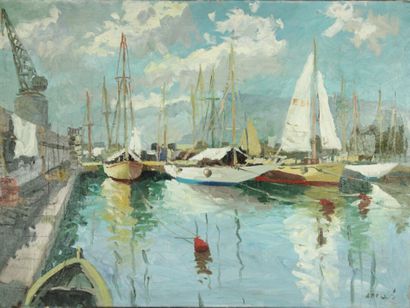 Juan ABELLO PRAT (1922-2008)
Bateaux au port,...