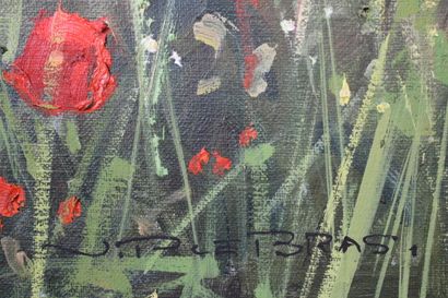 Jean-Pierre LEBRAS (1937-2017) 
Coquelicots,...