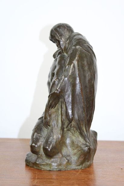 Oscar SINIA (1877-?) 
Pieta, bronze, signée...