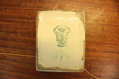A. Massé Cover pot in porcelain with marbled...
