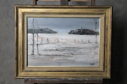 Georges LAPORTE (1927-2000)
Paysage lacustre,...