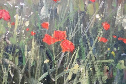 Jean-Pierre LEBRAS (1937-2017) 
Coquelicots,...