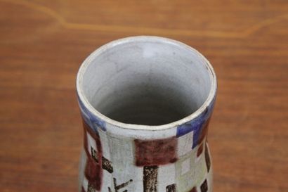 Jean DERVAL (1925-2010). 
Polychrome ceramic...