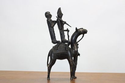 CHAD. Two Sao horsemen in bronze. XXth century....