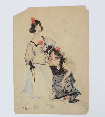 Luis BONNIN MARTIN (1873-1964)
Les deux danseuses,...
