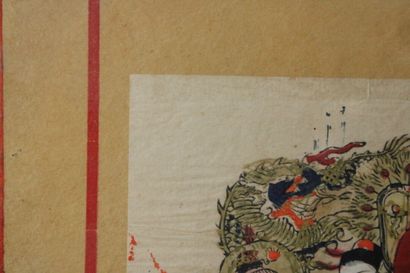 CHINE. Réunion de trois dessins à l'encre...