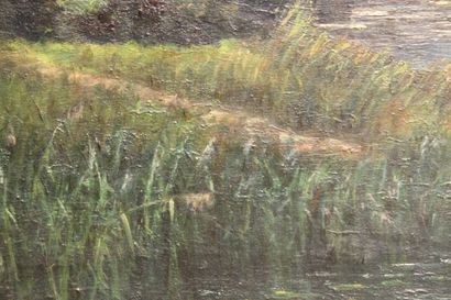 École française du XXe siècle.
Paysage, huile...