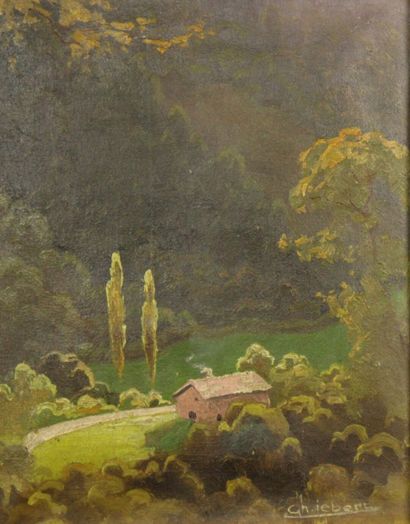 Charles LIEBERT (XIX-XX)
Maison en forêt,...