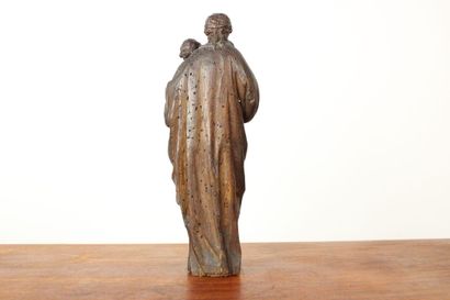 Vierge à l'enfant, bois sculpté. Fin du XIXe...