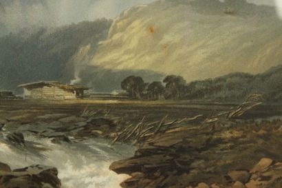 T.M RICHARSON, La montagne rocheuse, gravure,...