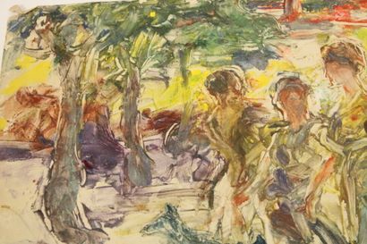 Luis BONNIN MARTIN (1873-1964)
Scène au jardin,...