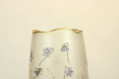 MONTJOYE Glass vase decorated with acid-etched...
