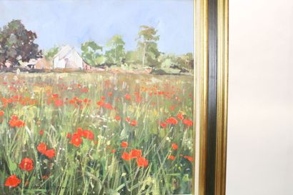 Jean-Pierre LEBRAS (1937-2017) 
Coquelicots,...