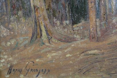 Henry GROSJEAN
Sous-bois en automne, huile...