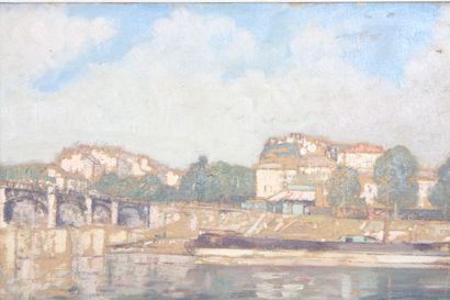 Henry GROSJEAN (1864-1948) 
Bord de rivière...