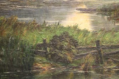 École française du XXe siècle.
Paysage, huile...