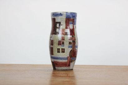 Jean DERVAL (1925-2010). 
Polychrome ceramic...