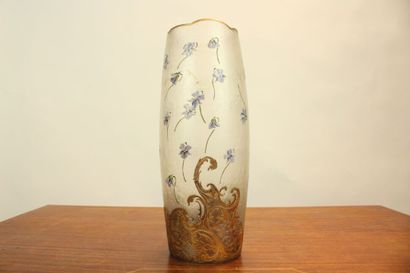MONTJOYE Glass vase decorated with acid-etched...