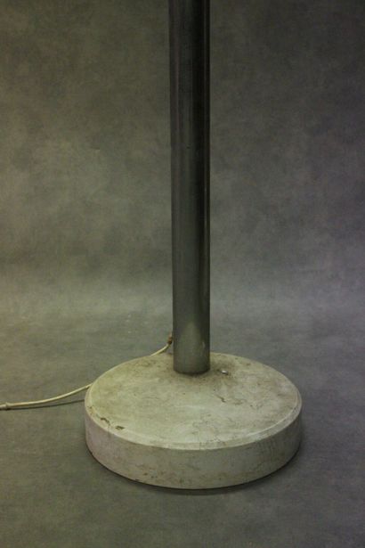 Design floor lamp in chromed steel with three...